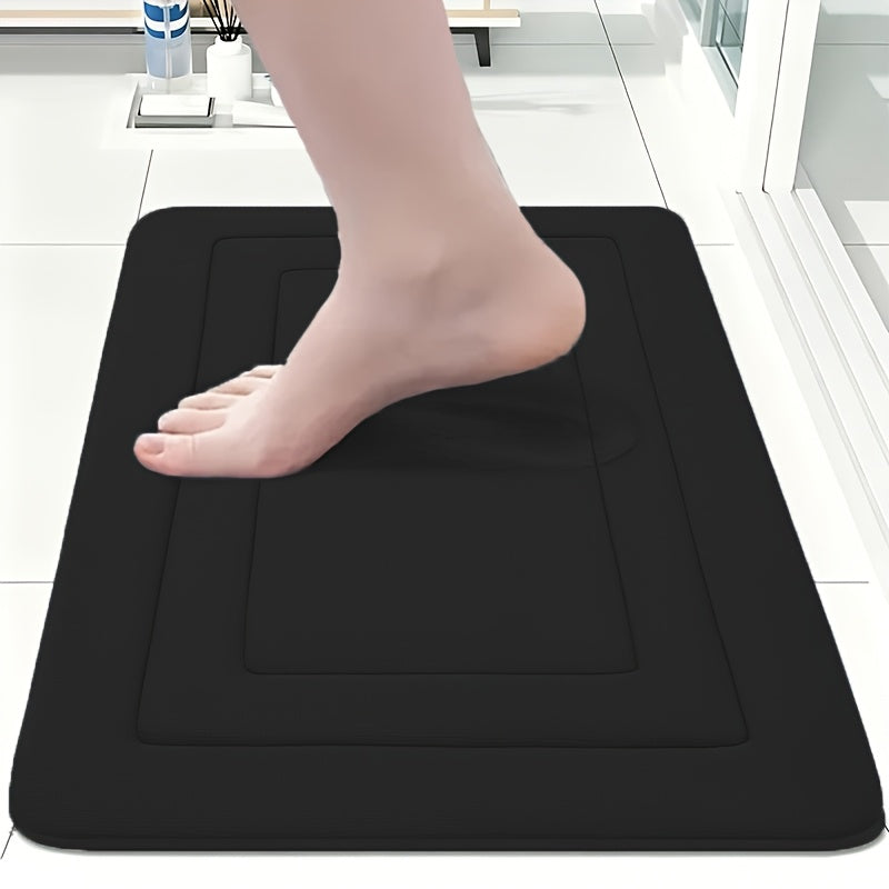 1pc Coral Fleece Bathroom Floor Mat Anti-Slip Pad - Anti-Slip, Quick Drying, Machine Washable - Perfect for Bathroom And Toilet Floors, with PVC Anti-Slip Bottom Lining