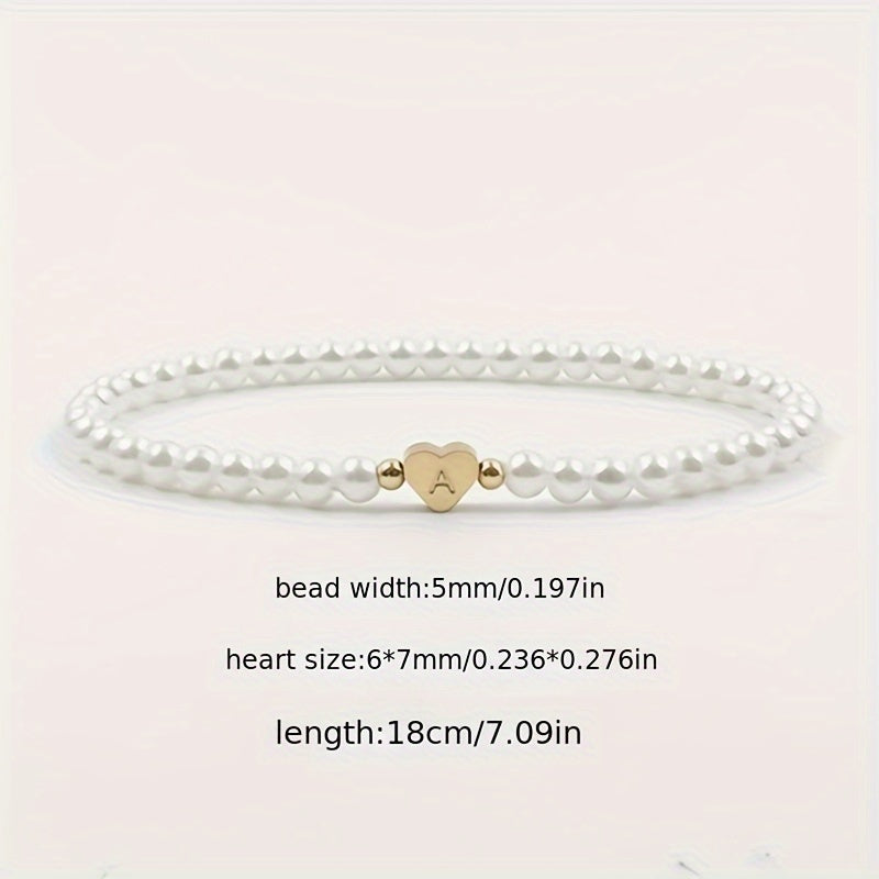Classic A-Z Heart Initial Letter Bracelet