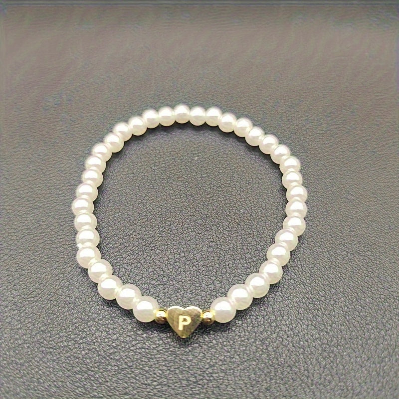 Classic A-Z Heart Initial Letter Bracelet