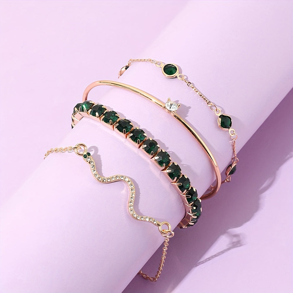 The Emerald Snake Bracelet Set — 4pcs