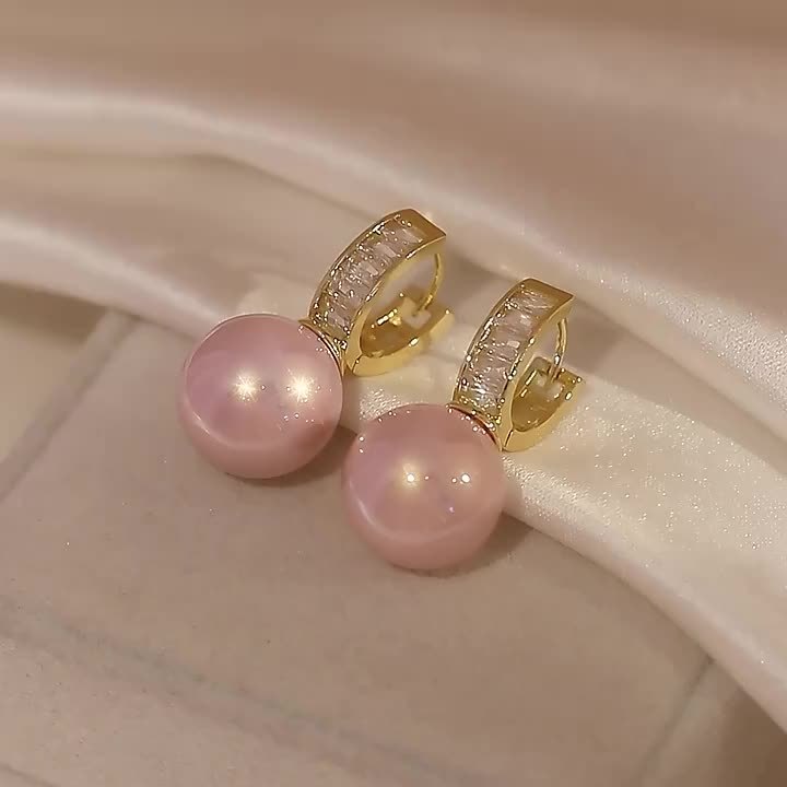 The Rosé Pearl Hoops