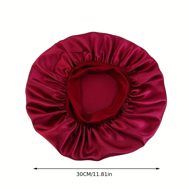 Elastic Band Cap For Brimmed Night Hat Bath Cap Extra Large Satin Silky Bonnet