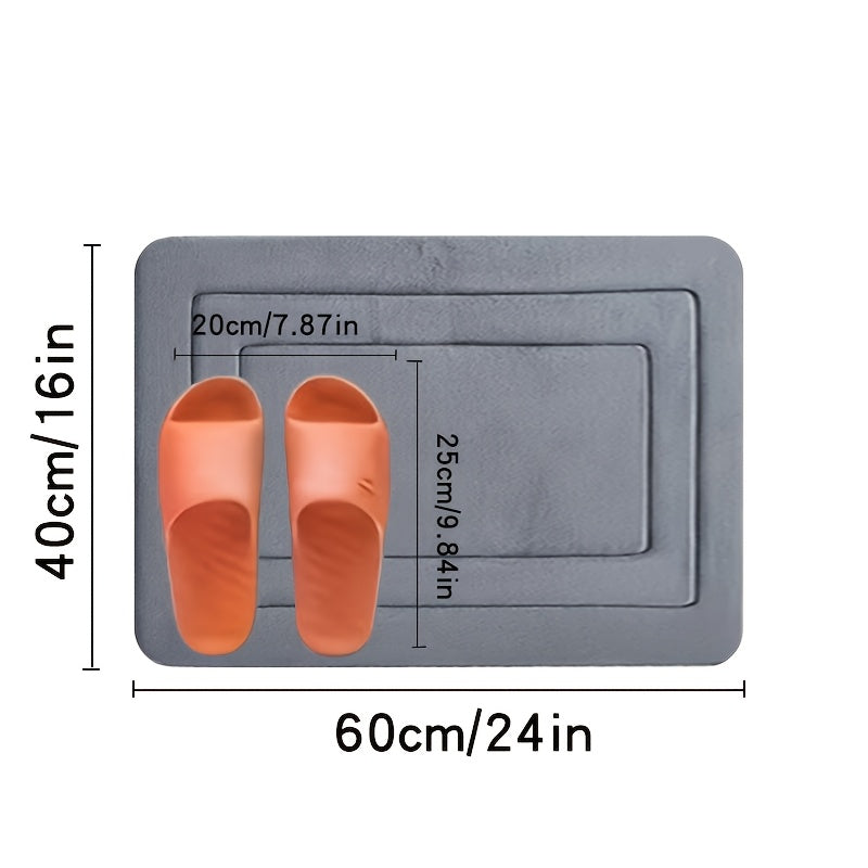 1pc Coral Fleece Bathroom Floor Mat Anti-Slip Pad - Anti-Slip, Quick Drying, Machine Washable - Perfect for Bathroom And Toilet Floors, with PVC Anti-Slip Bottom Lining