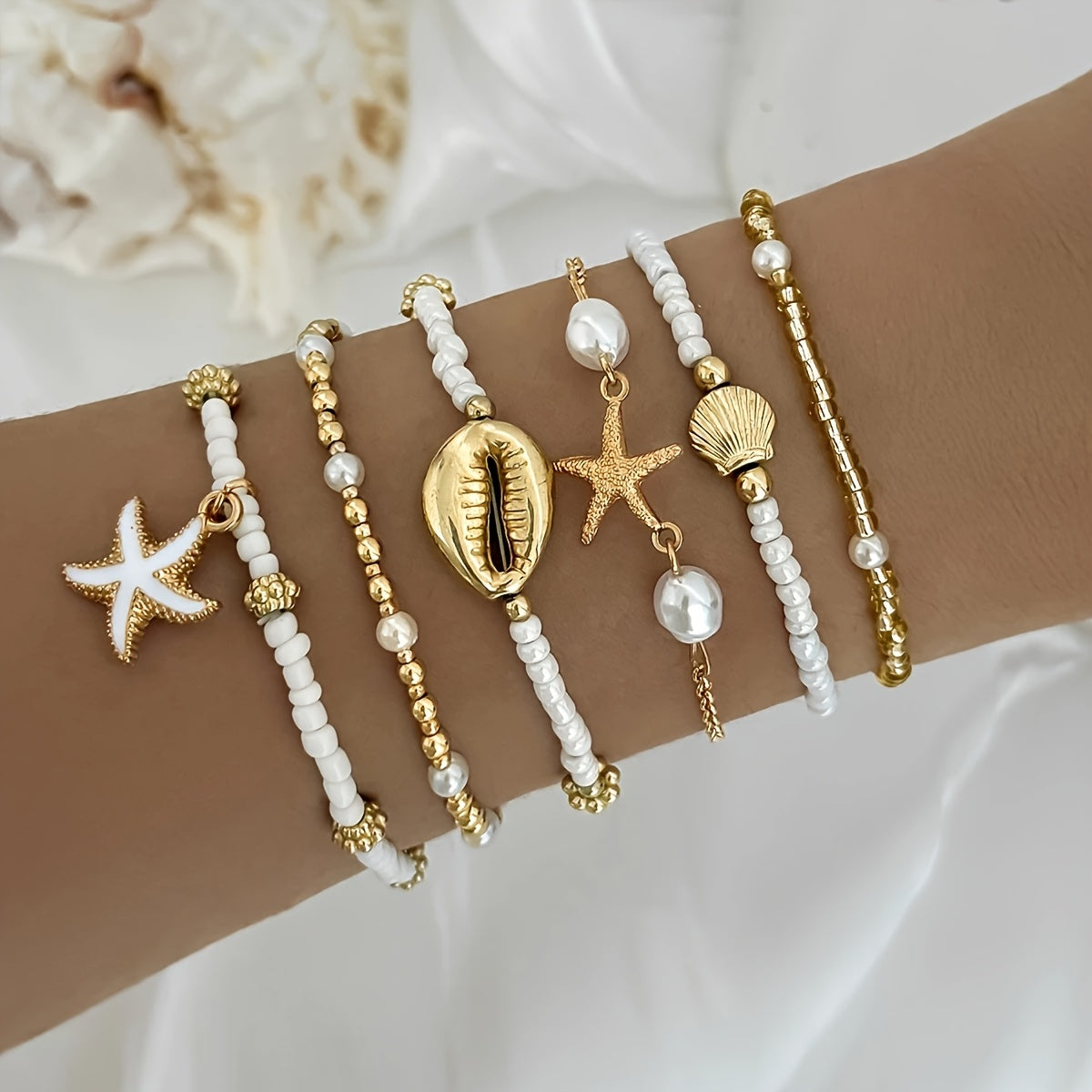 Beach Bracelet Set, 6pcs