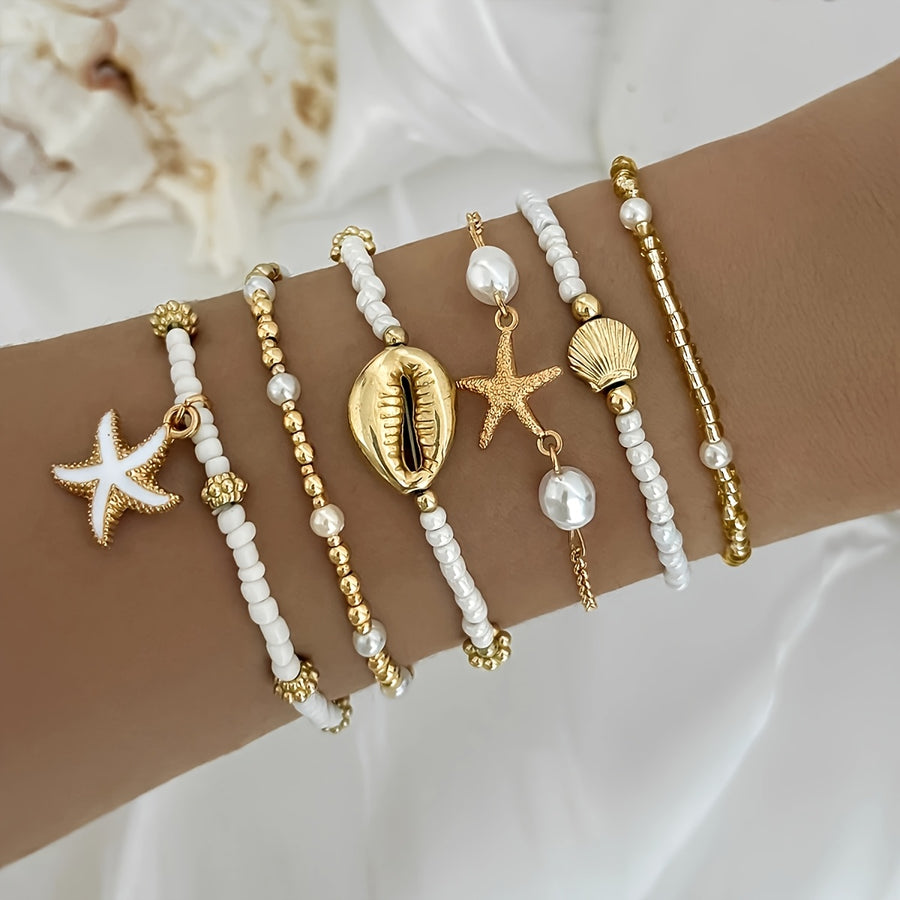 Beach Bracelet Set, 6pcs