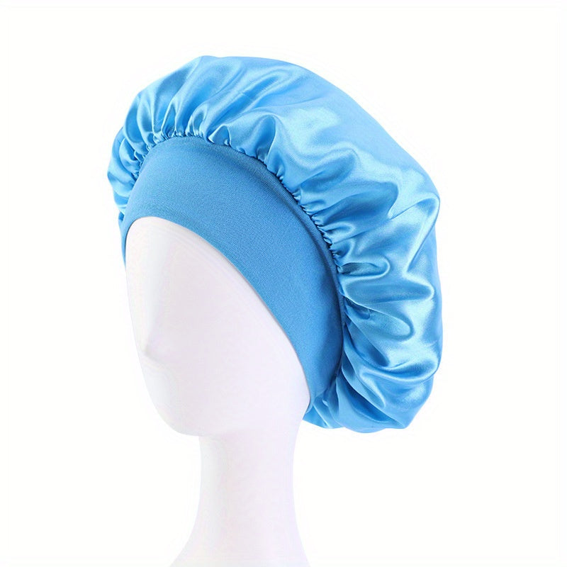 Elastic Band Cap For Brimmed Night Hat Bath Cap Extra Large Satin Silky Bonnet
