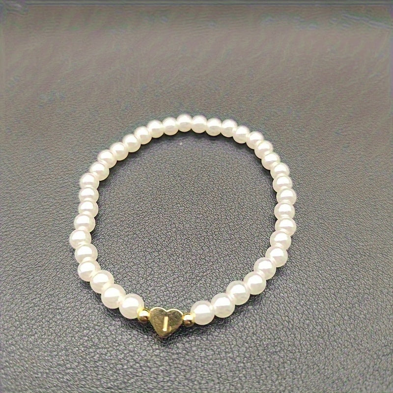 Classic A-Z Heart Initial Letter Bracelet