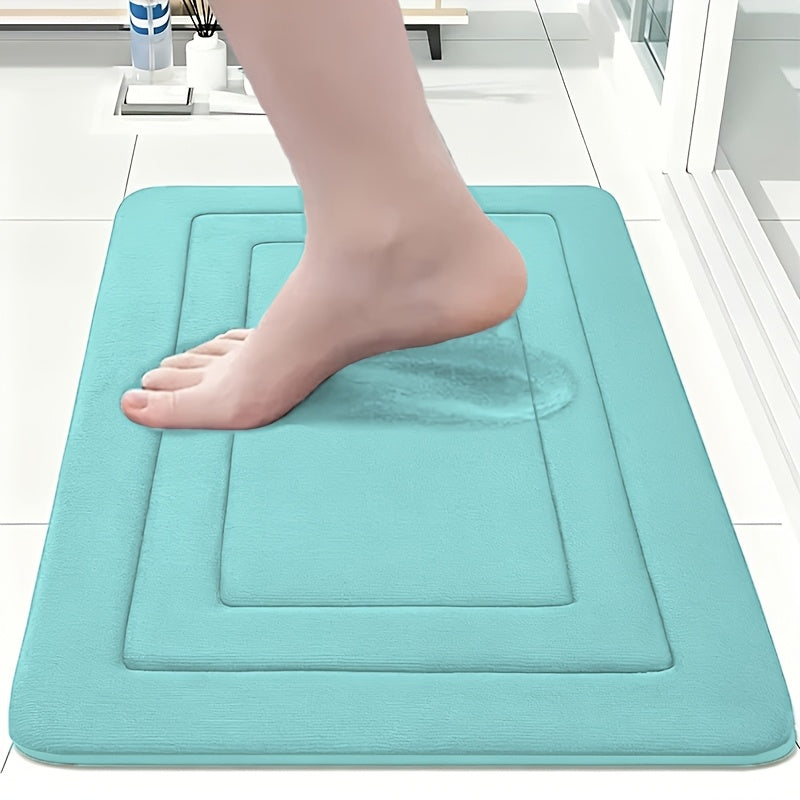 1pc Coral Fleece Bathroom Floor Mat Anti-Slip Pad - Anti-Slip, Quick Drying, Machine Washable - Perfect for Bathroom And Toilet Floors, with PVC Anti-Slip Bottom Lining