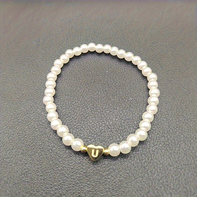 Classic A-Z Heart Initial Letter Bracelet
