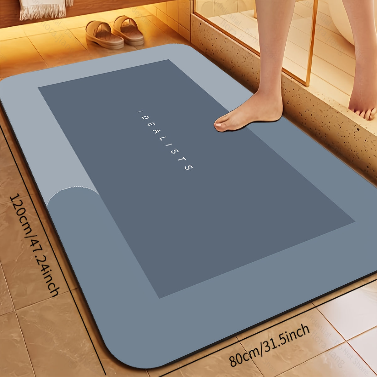 [Popular Choice] Super Absorbent Quick-Dry Bath Mat - Soft, Non-Slip Diatomite Design, Suitable for Showers, Bathtubs, and Doors - Hypoallergenic, the Perfect Home Decor Accessory