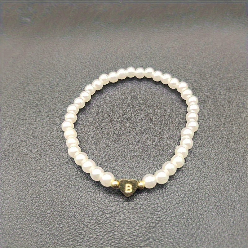 Classic A-Z Heart Initial Letter Bracelet