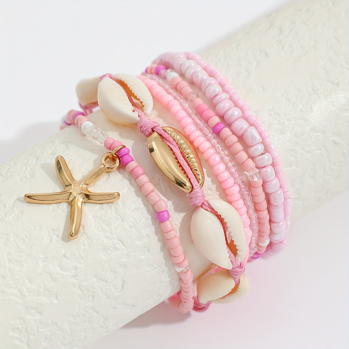 The Shell &amp; Bead Bracelet Set — 7pcs