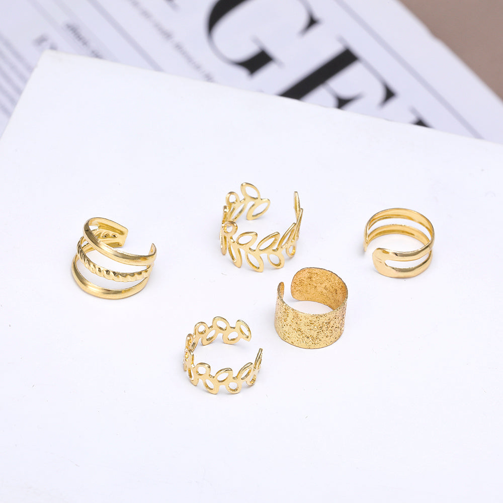 Leaf Hollow Ear Clips 5pcs