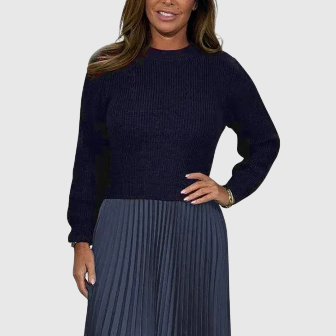 ALARICE | MAXI DRESS WITH JUMPER & PLEATED SKIRT