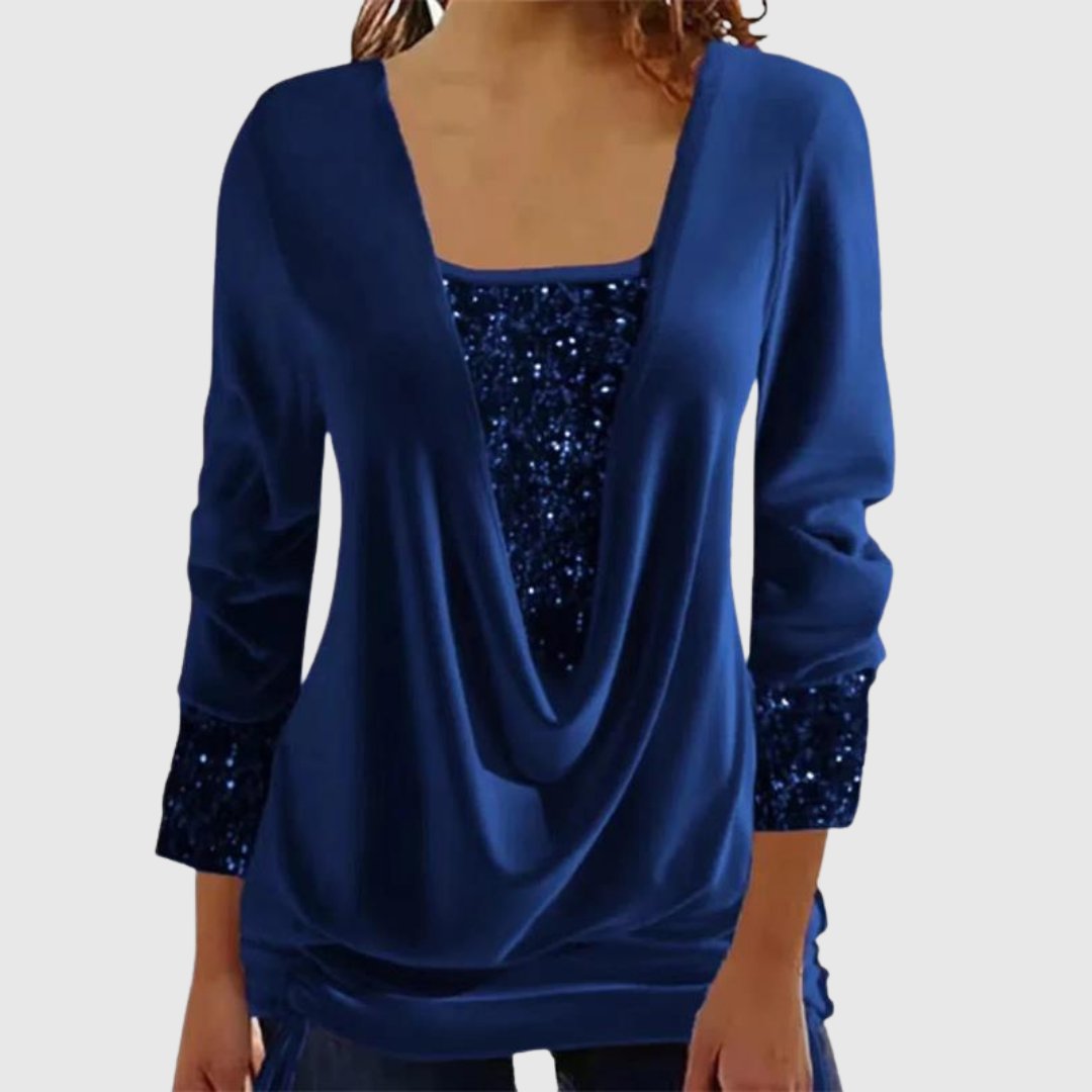 ODELINE | MODERN SEQUIN LAYER BLOUSE