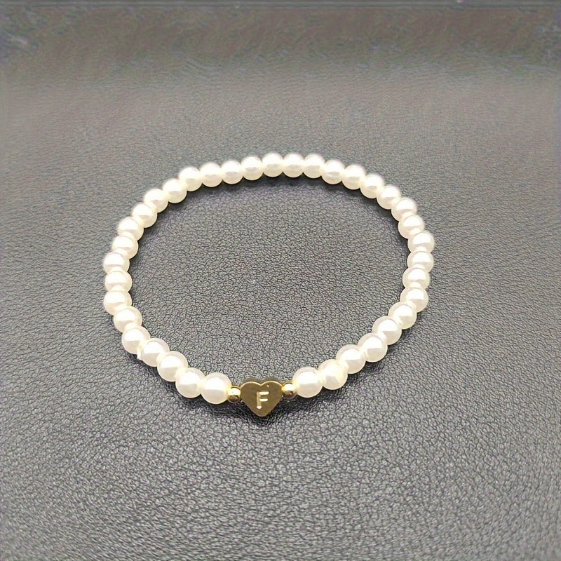 Classic A-Z Heart Initial Letter Bracelet