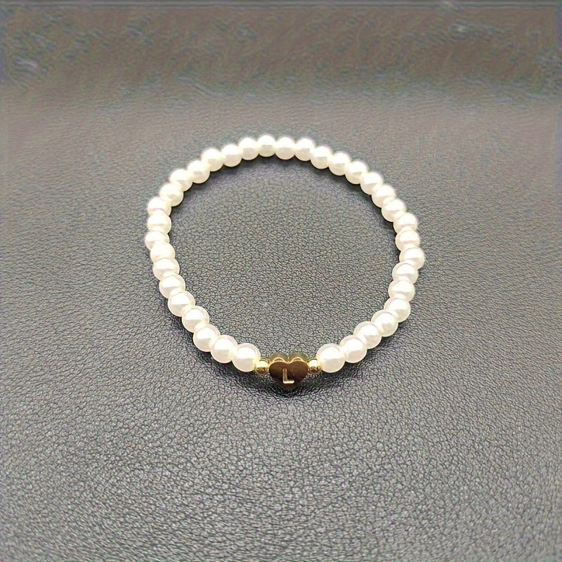 Classic A-Z Heart Initial Letter Bracelet