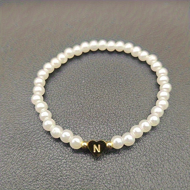 Classic A-Z Heart Initial Letter Bracelet