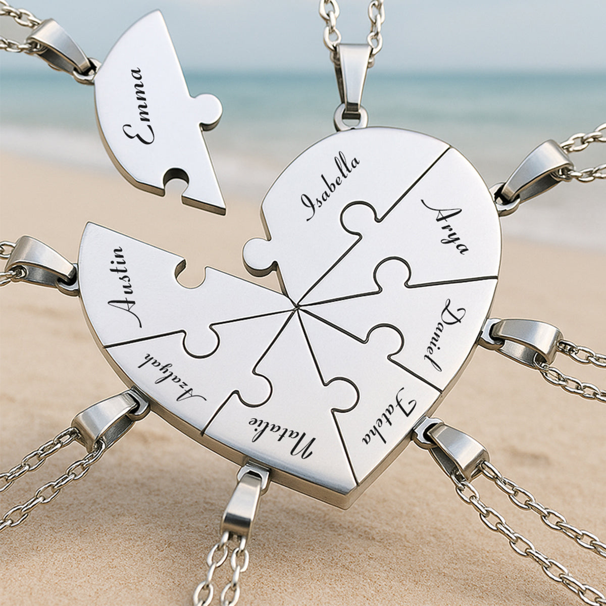 Custom Puzzle Heart Necklace