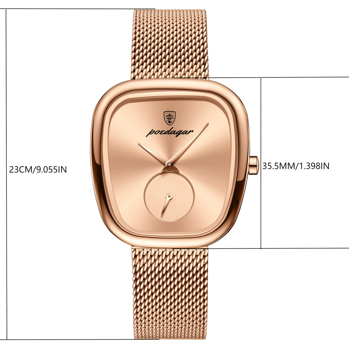 The Zenvy Poedagar Elegant Rose Square Watch