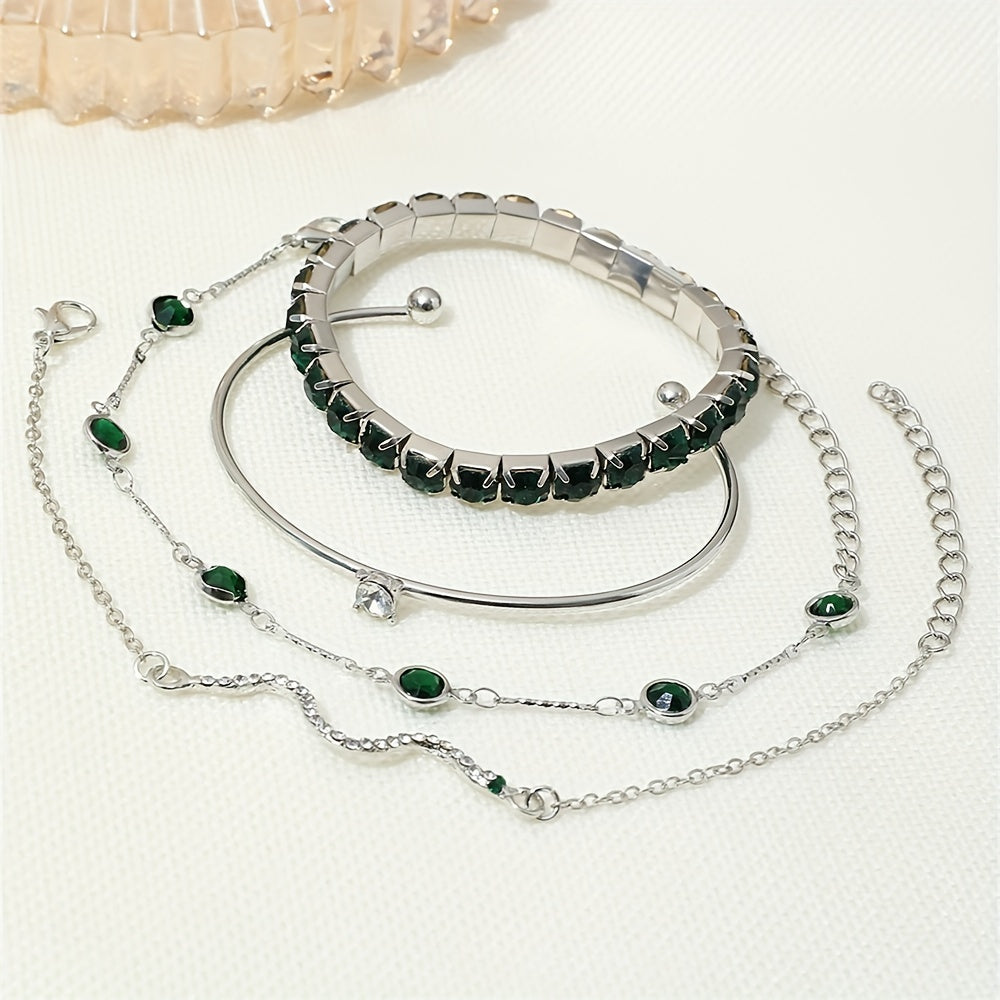 The Emerald Snake Bracelet Set — 4pcs