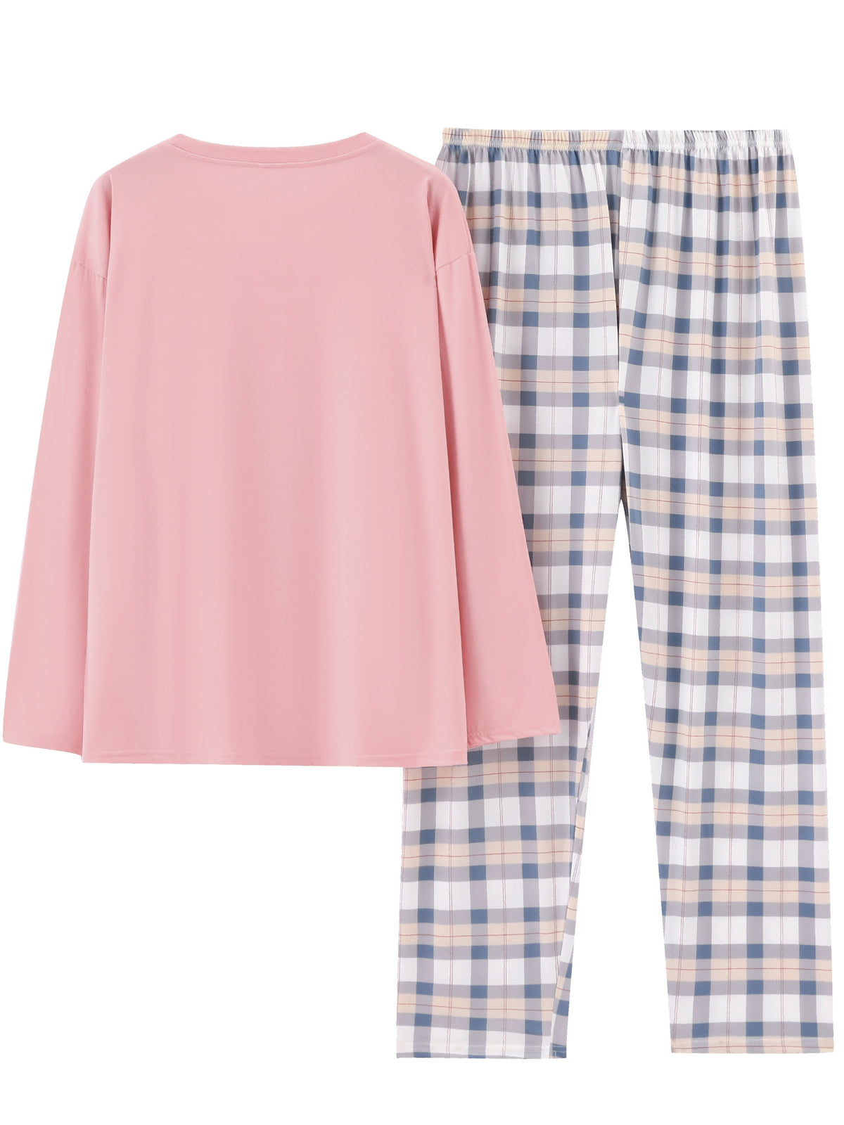 Spring and Autumn Casual Long Sleeve Pajama Set, Comfortable Home Wear Set, Plaid Pajama Set