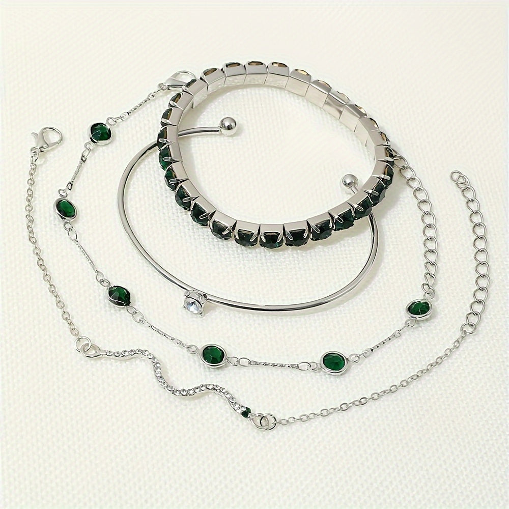 The Emerald Snake Bracelet Set — 4pcs