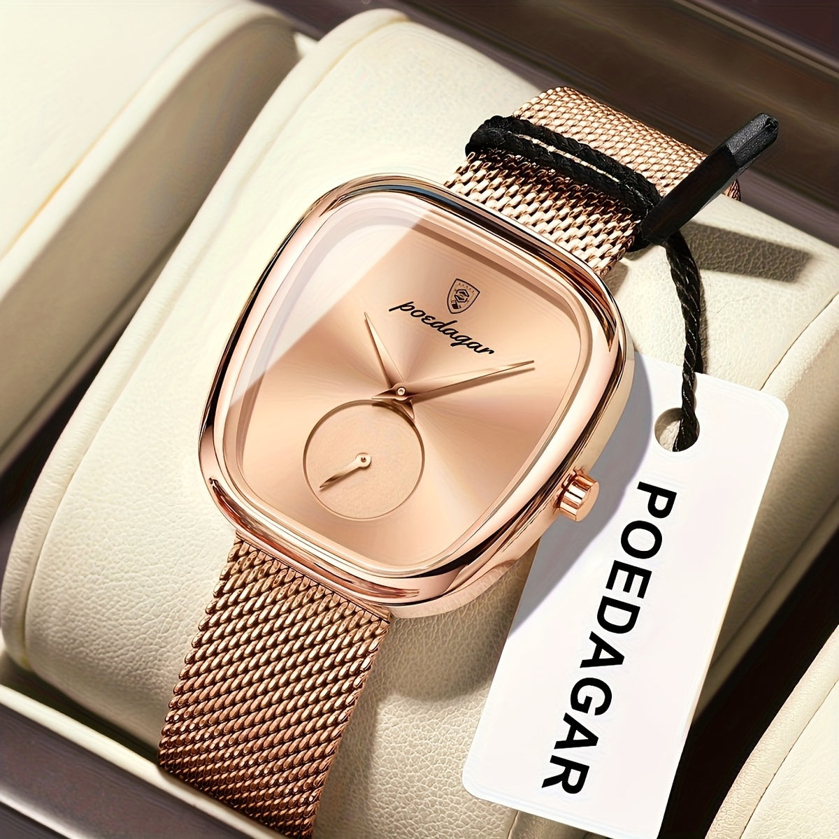 The Zenvy Poedagar Elegant Rose Square Watch