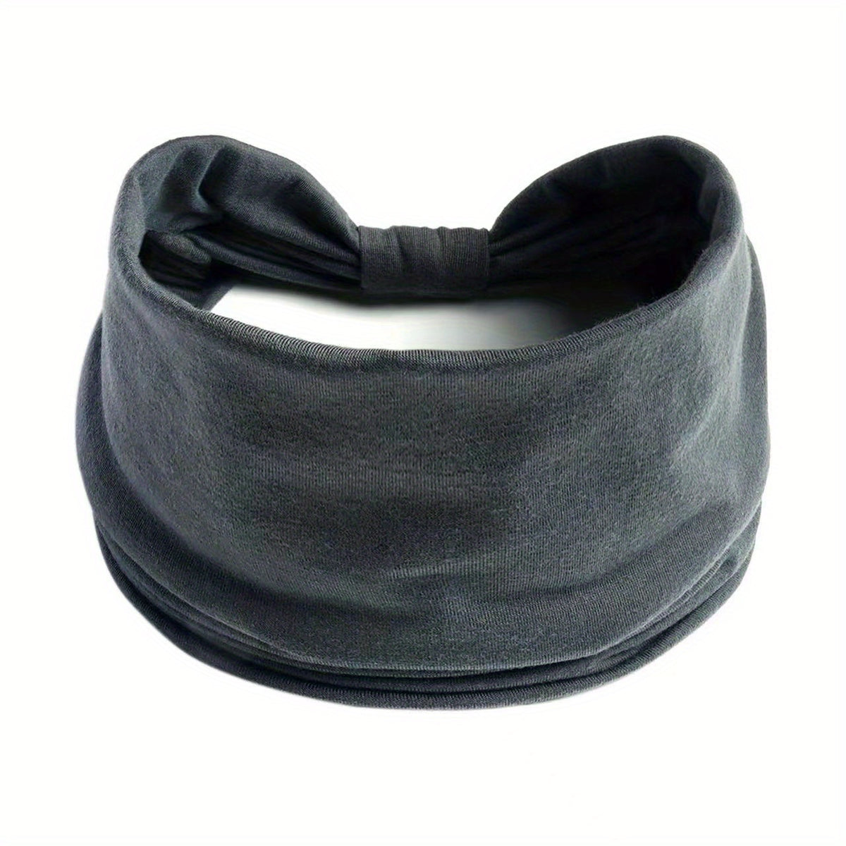 Women's Black Fashionable Wide Headband, Bohemian Thick Hairband, Large African Sports Yoga Headscarf Hair Accessory