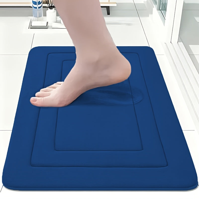 1pc Coral Fleece Bathroom Floor Mat Anti-Slip Pad - Anti-Slip, Quick Drying, Machine Washable - Perfect for Bathroom And Toilet Floors, with PVC Anti-Slip Bottom Lining
