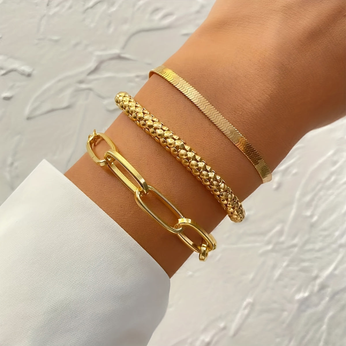 Trendy Multi-layer Snake Bone Chain Bracelet Set