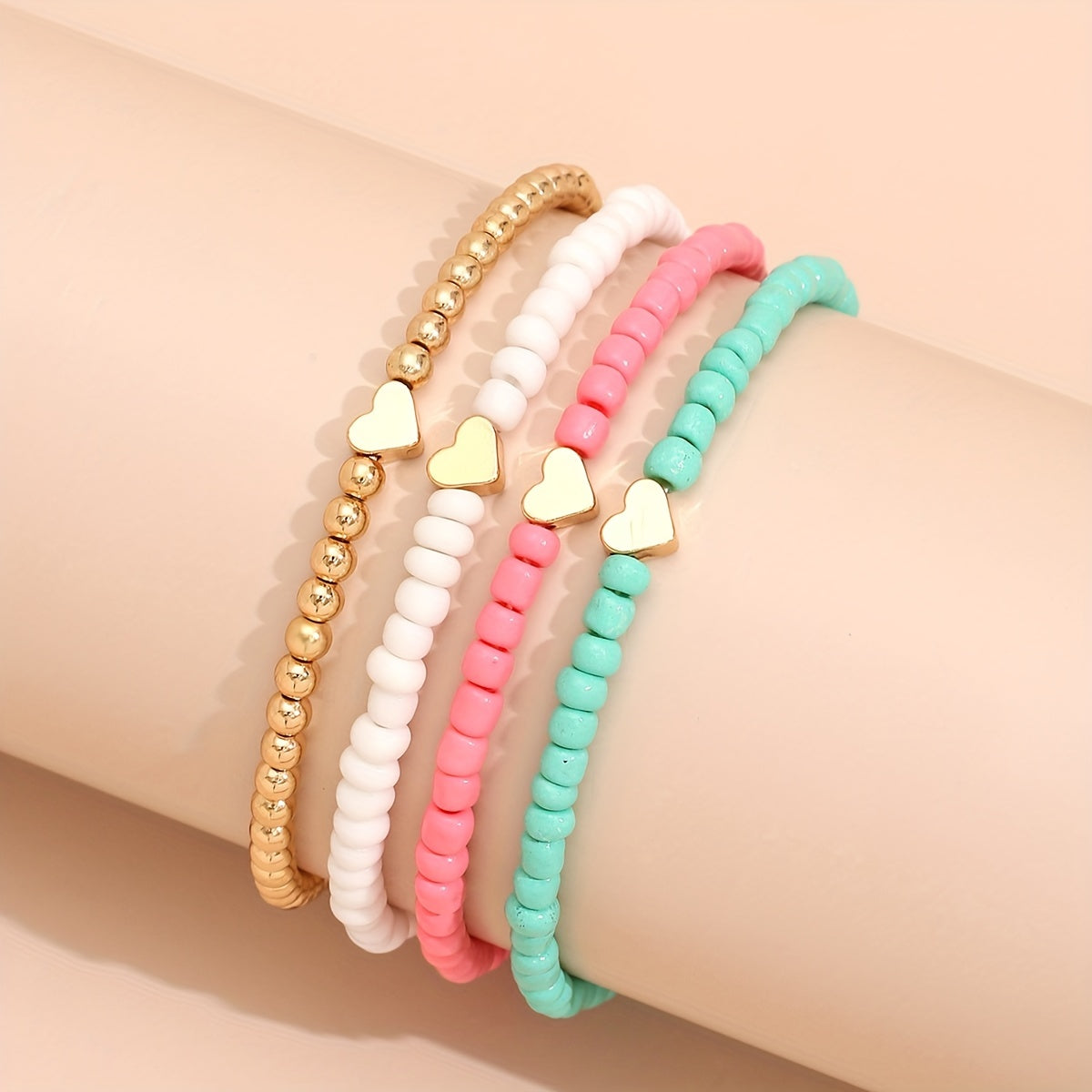 The Heart Bead Bracelet Set