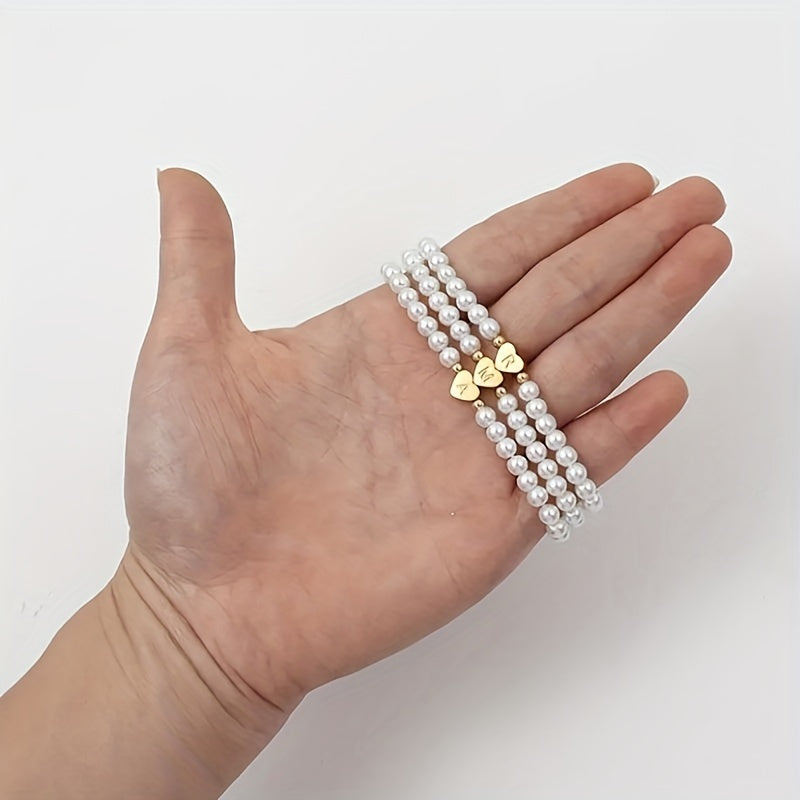 Classic A-Z Heart Initial Letter Bracelet
