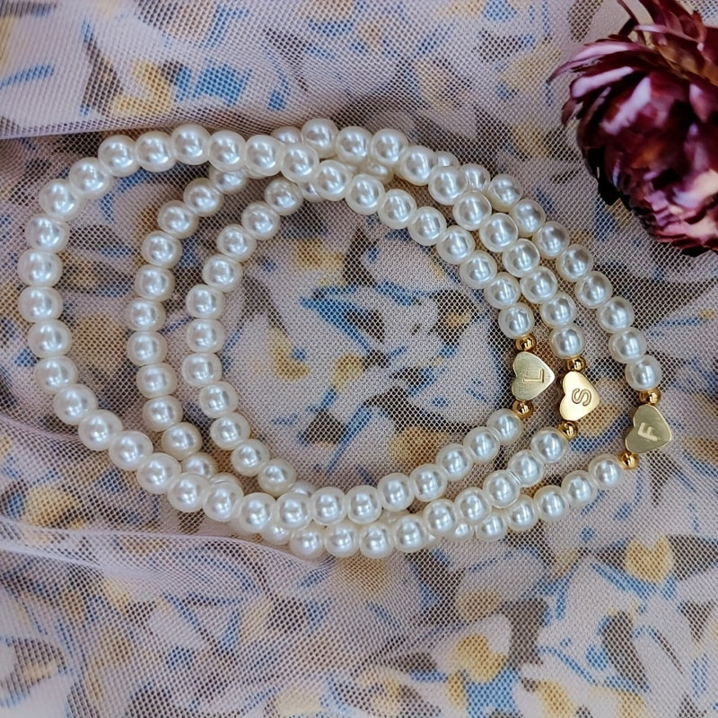 Classic A-Z Heart Initial Letter Bracelet