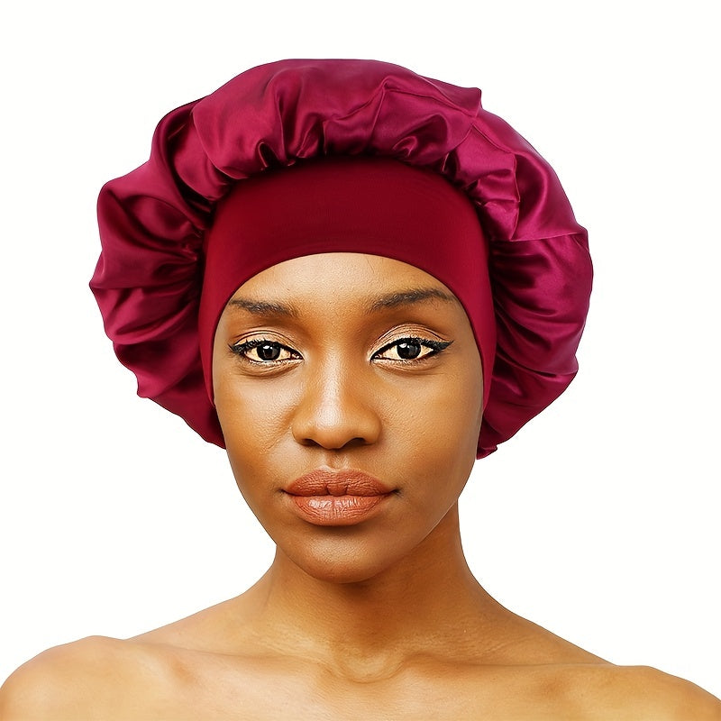 Elastic Band Cap For Brimmed Night Hat Bath Cap Extra Large Satin Silky Bonnet