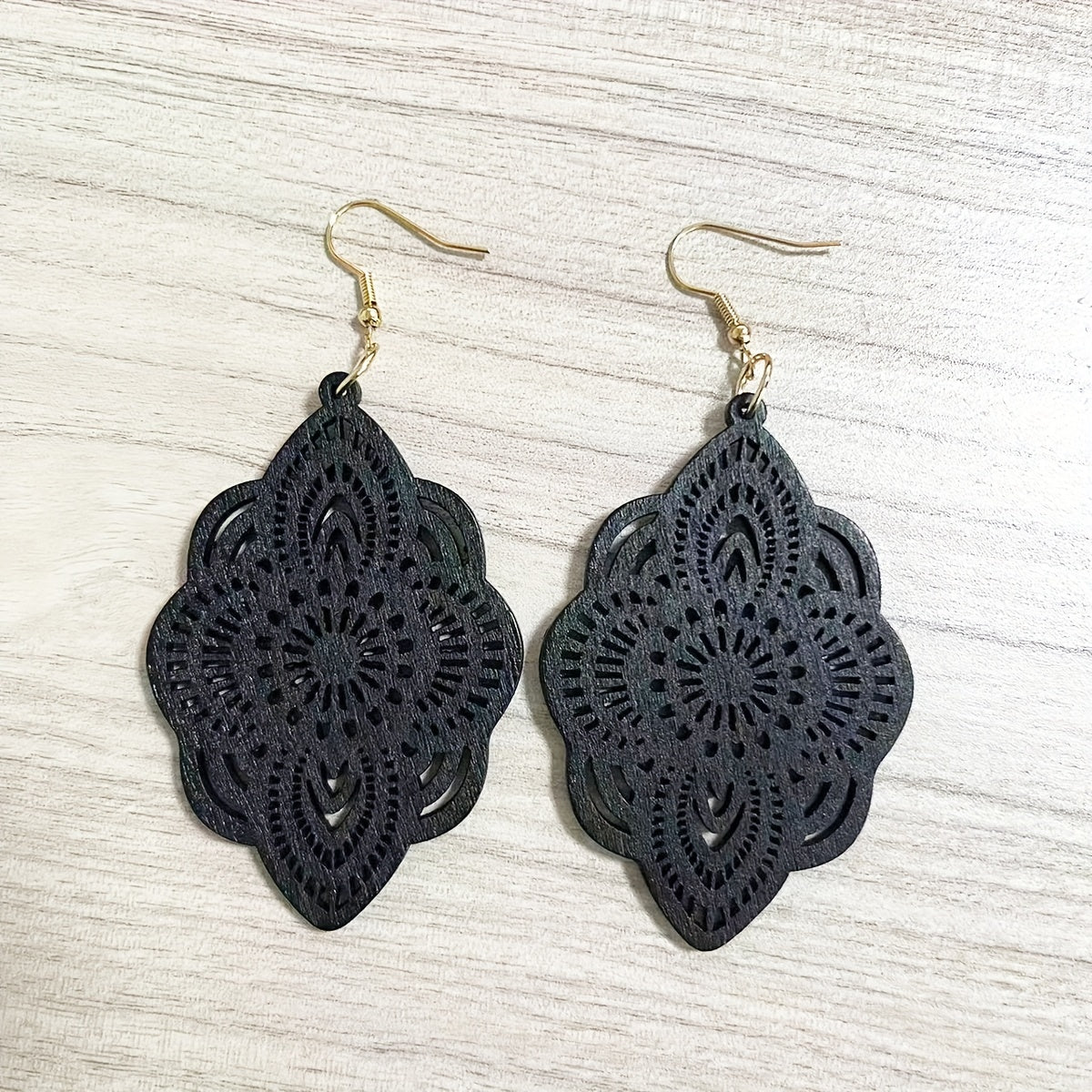 The Lace Wood Pendant Earrings