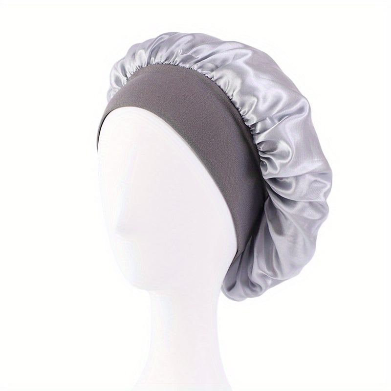 Elastic Band Cap For Brimmed Night Hat Bath Cap Extra Large Satin Silky Bonnet