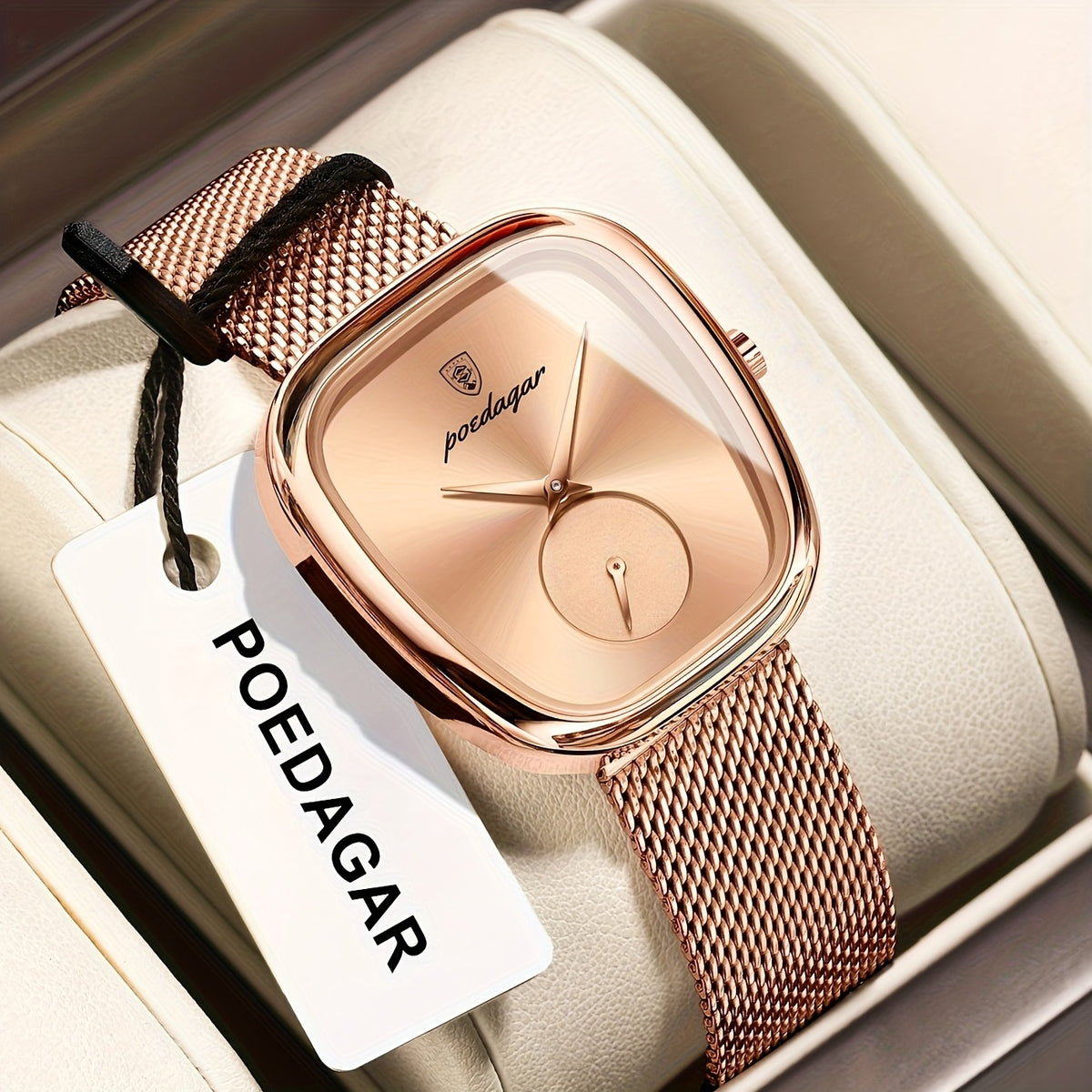 The Zenvy Poedagar Elegant Rose Square Watch