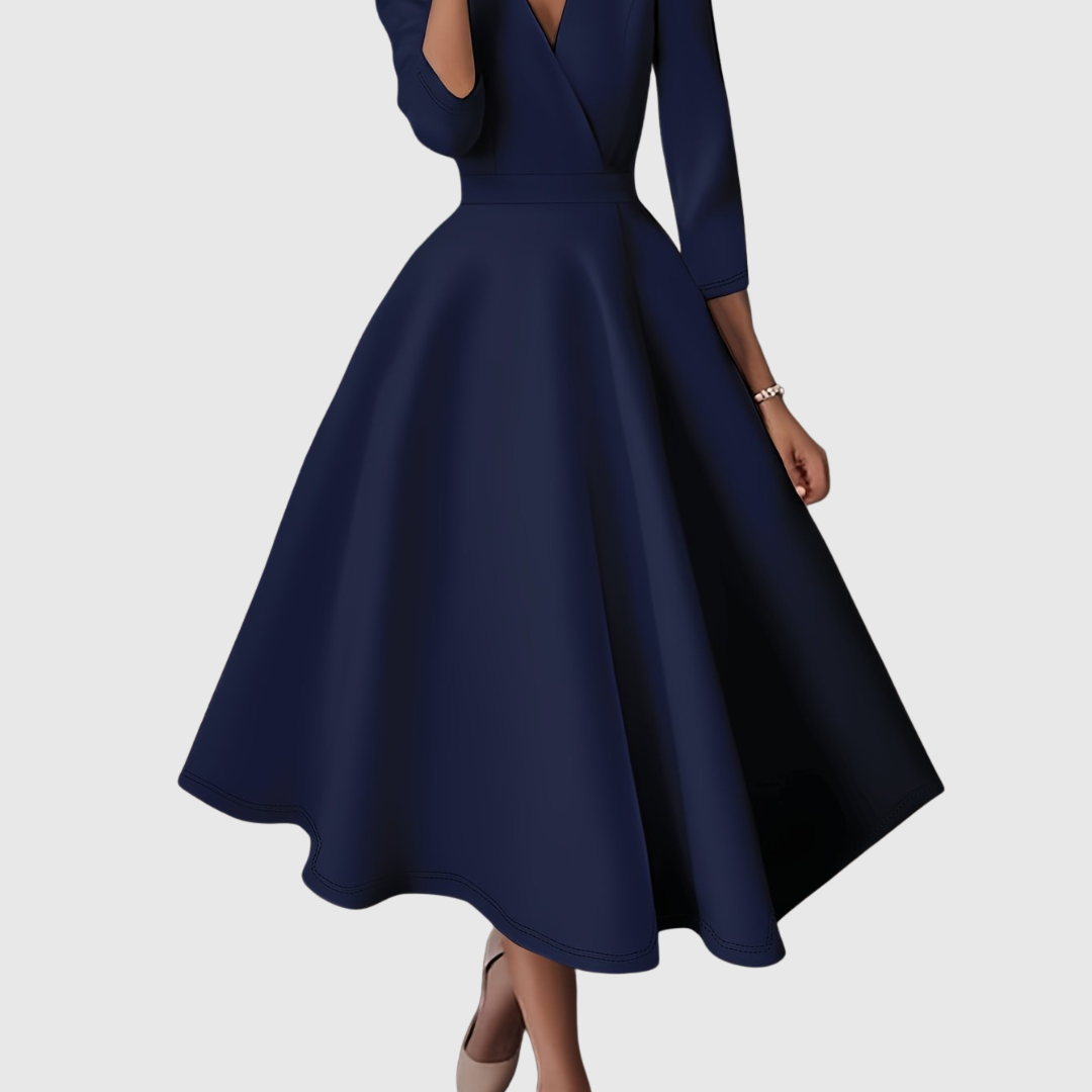 AVELIE | HIGH-WAISTED SLIM-FIT MIDI DRESS WITH FAIRY CHARM