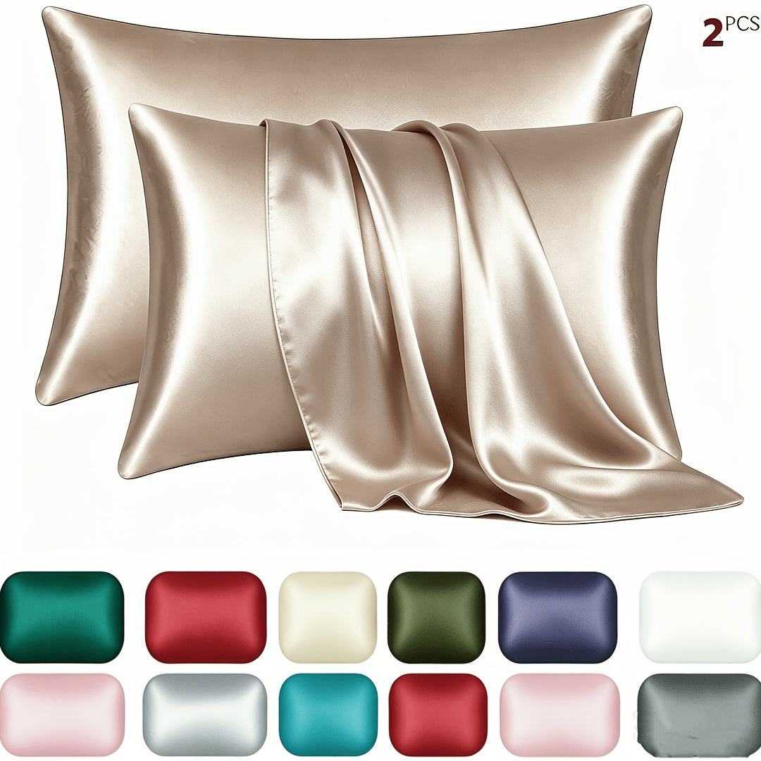 2pcs Satin Pillowcase Set for Skin and Hair, Soft, Breathable, Smooth, and Cooling Pillow Covers for Sleeping