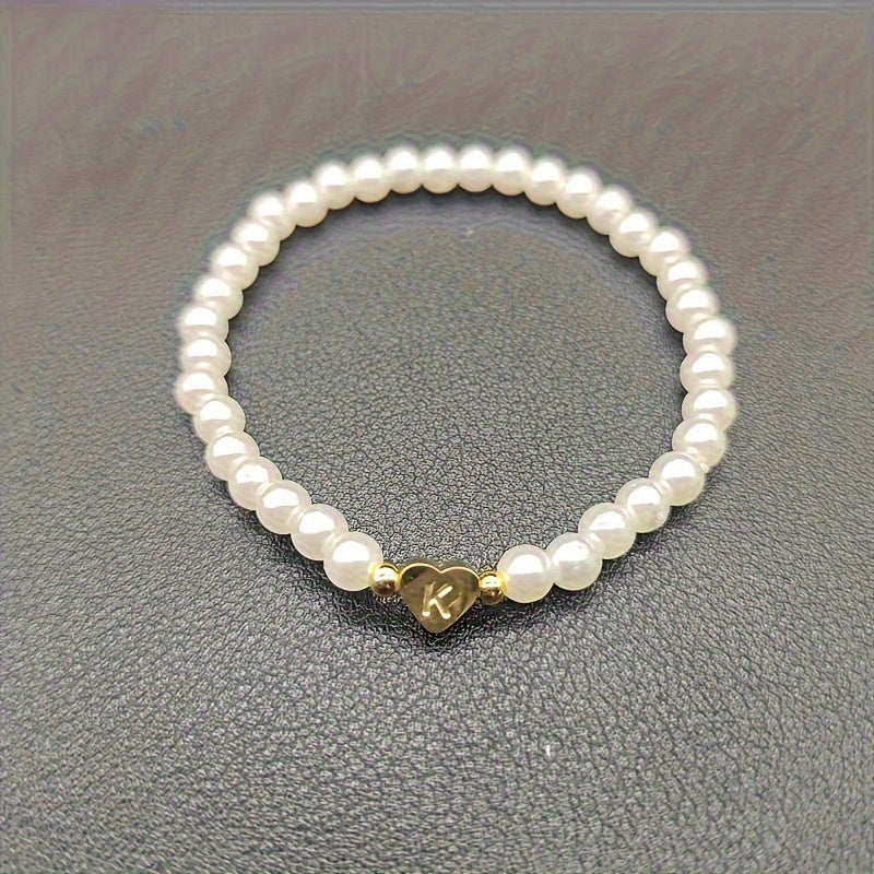Classic A-Z Heart Initial Letter Bracelet