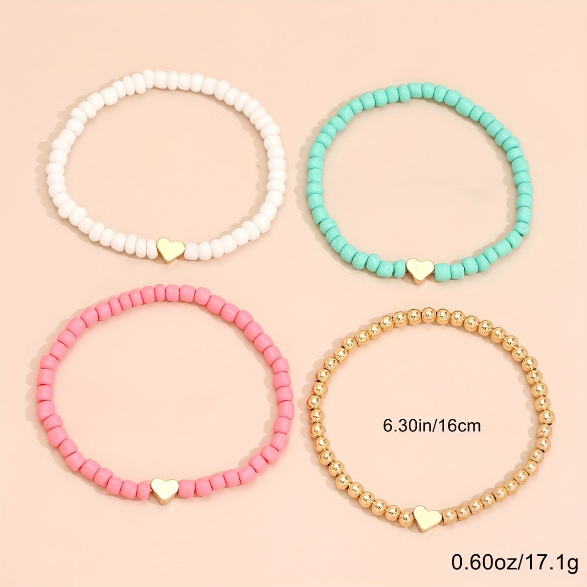 The Heart Bead Bracelet Set