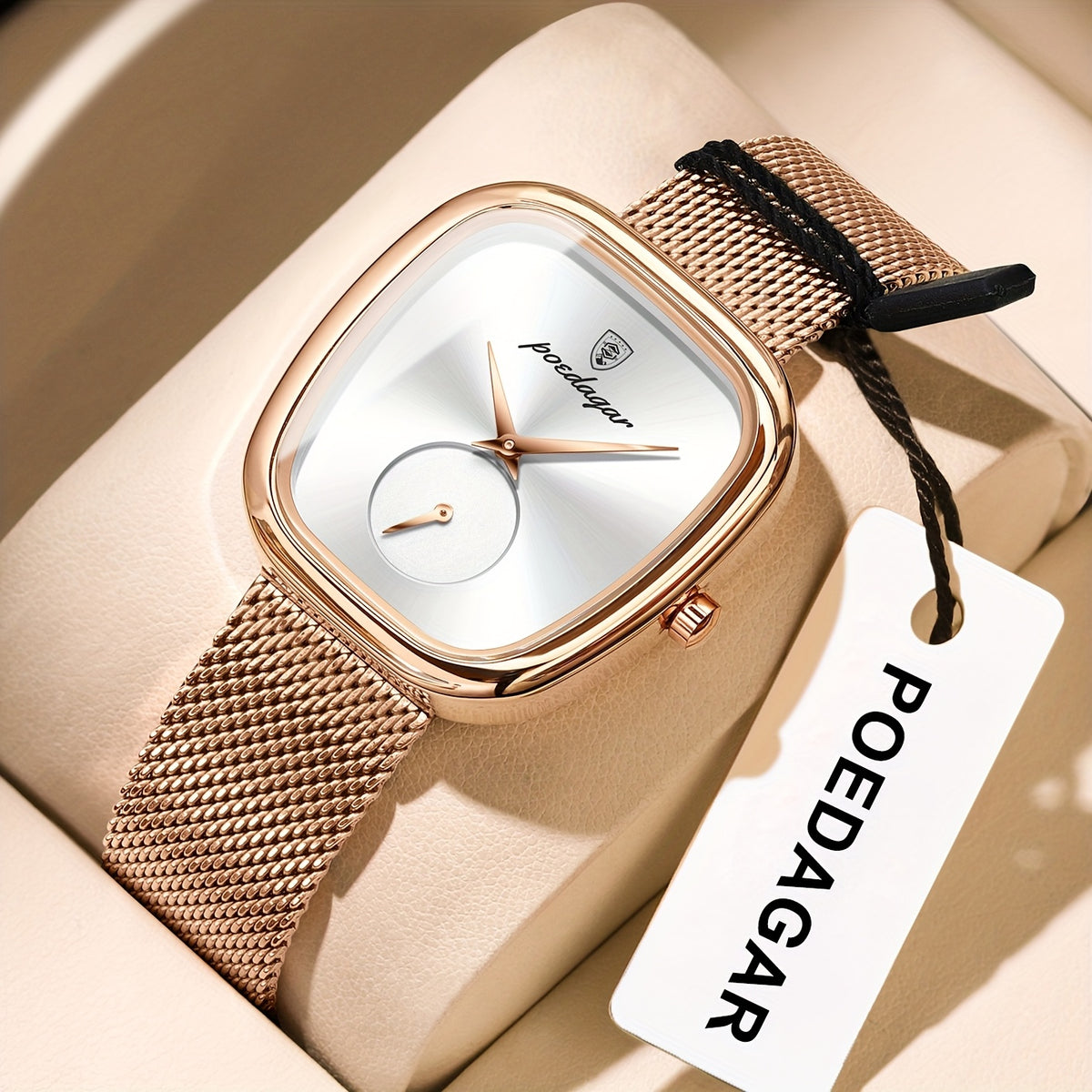 The Zenvy Poedagar Elegant Rose Square Watch