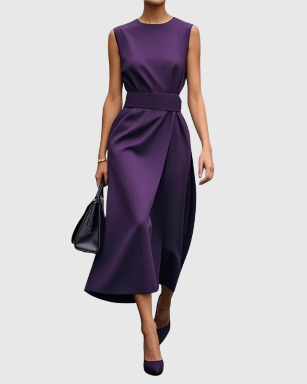 CLARIMOND | ELEGANT ROUND NECK DRESS