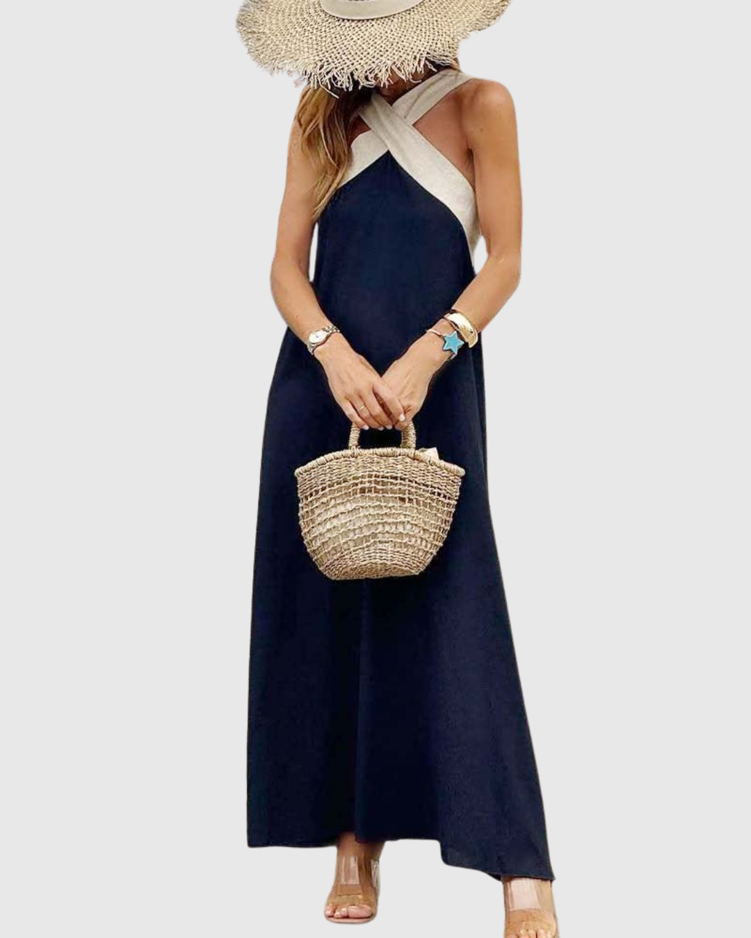 ORELLA | CROSS-NECK DRESS