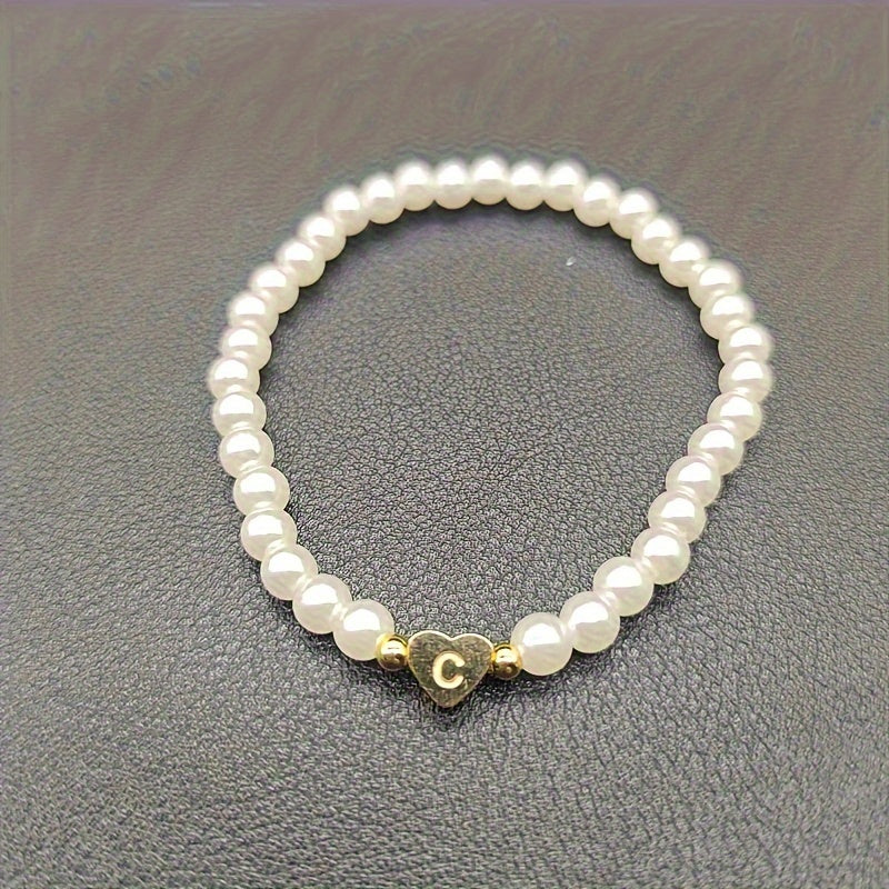 Classic A-Z Heart Initial Letter Bracelet