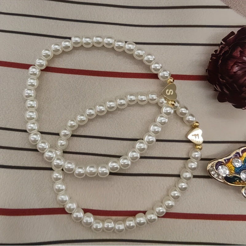Classic A-Z Heart Initial Letter Bracelet