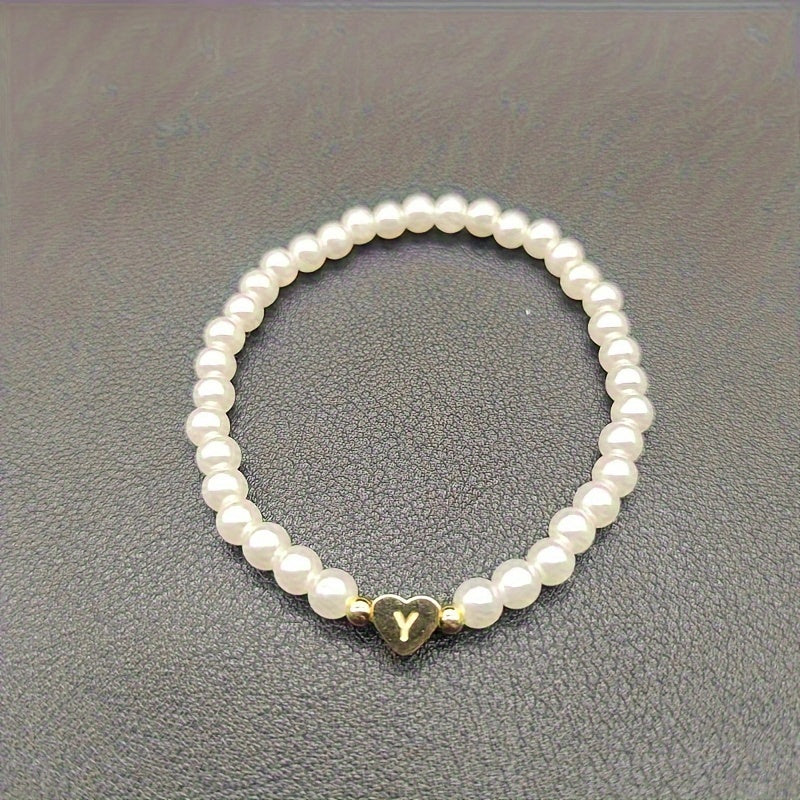 Classic A-Z Heart Initial Letter Bracelet