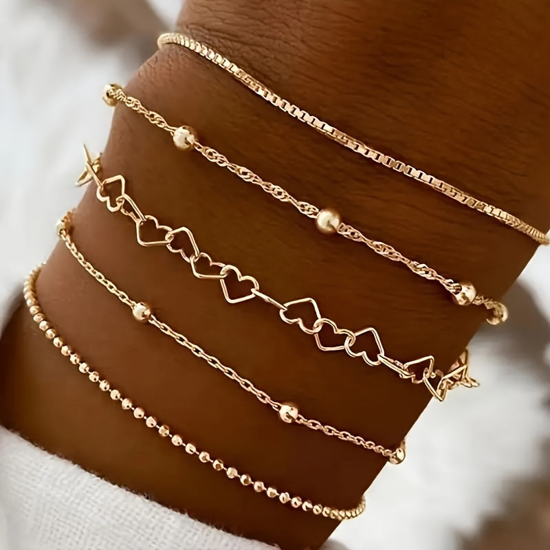 The Thin Chain Bracelet Set — 5pcs