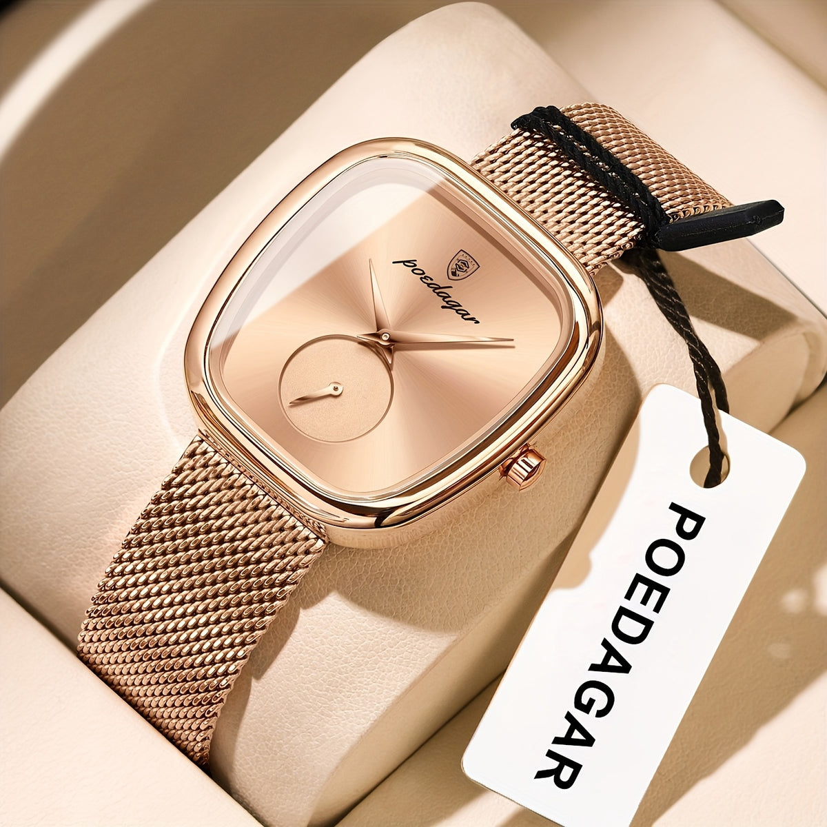The Zenvy Poedagar Elegant Rose Square Watch